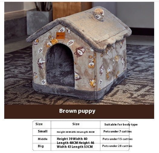 Foldable Dog House Pet Cat Bed Winter Dog Villa
