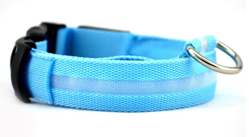 Nylon LED Pet Dog Luminous Collar Night Safety