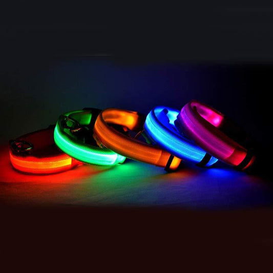 Nylon LED Pet Dog Luminous Collar Night Safety