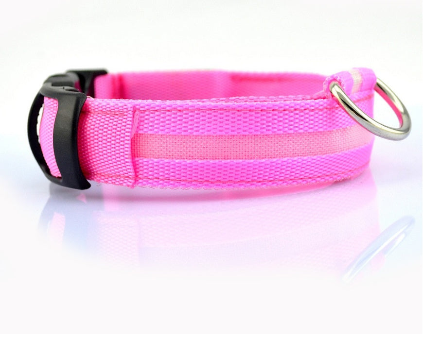 Nylon LED Pet Dog Luminous Collar Night Safety