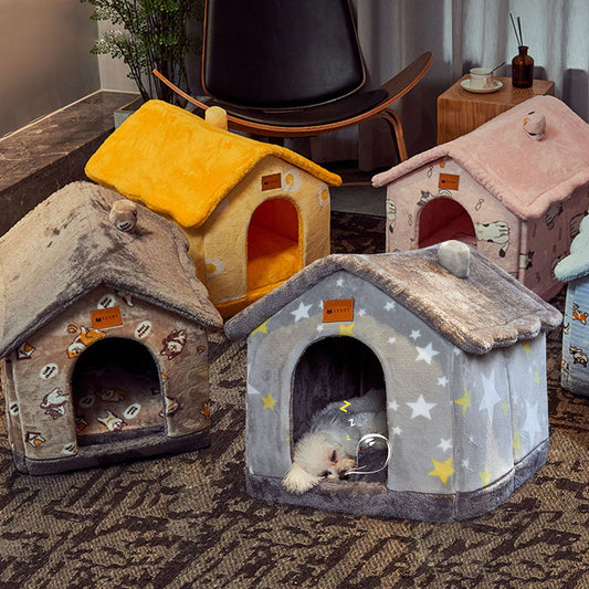 Foldable Dog House Pet Cat Bed Winter Dog Villa