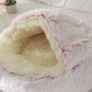2 In 1 Dog And Cat Bed Pet Winter Bed Round Plush