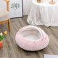 2 In 1 Dog And Cat Bed Pet Winter Bed Round Plush
